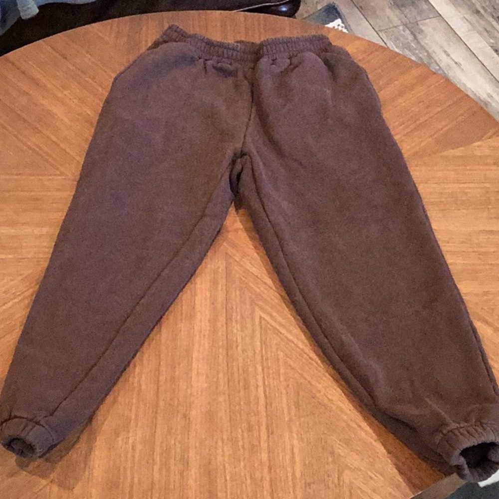 Chocolate Brown Fleece Joggers with Elastic Waistband